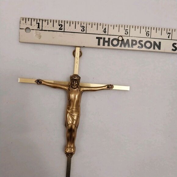 Vintage Brass Metal Crucifix Jesus Christian 10" X 5" #X24 - Picture 14 of 14